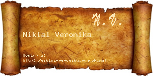 Niklai Veronika névjegykártya