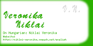 veronika niklai business card